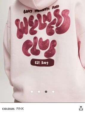 Cotton On Pink Pullover Hoodie with Burgundy Graphic Detail